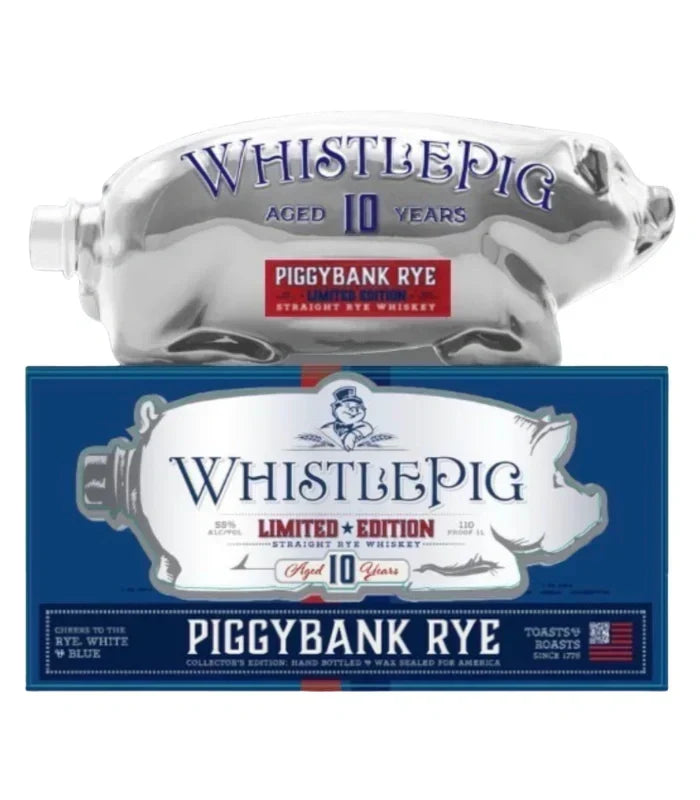 WhistlePig 10 Year Piggybank Rye, White, and Blue Limited Edition 1L